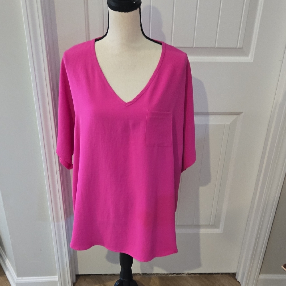 JODIFL Pink 3/4 Sleeve Boxy Blouse